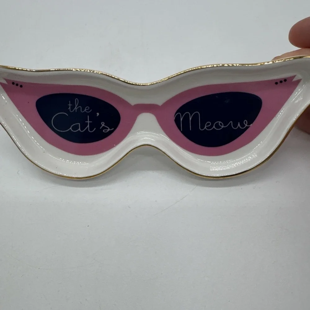 The Cat's Meow Sunglasses Trinket Dish By Rosanna C'Est Paris 6.5